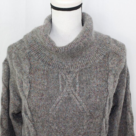 Charter Club Grey Sparkly Knit Cowl Neck NWT - Picture 2 of 5